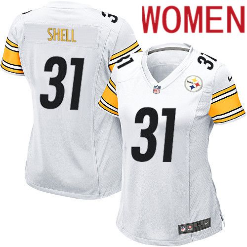 Women Pittsburgh Steelers #31 Donnie Shell Nike White Game NFL Jersey